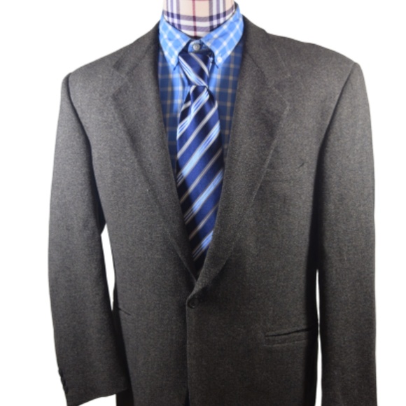 Versace V2 Gray No Vent one button Sport Coat 42 L